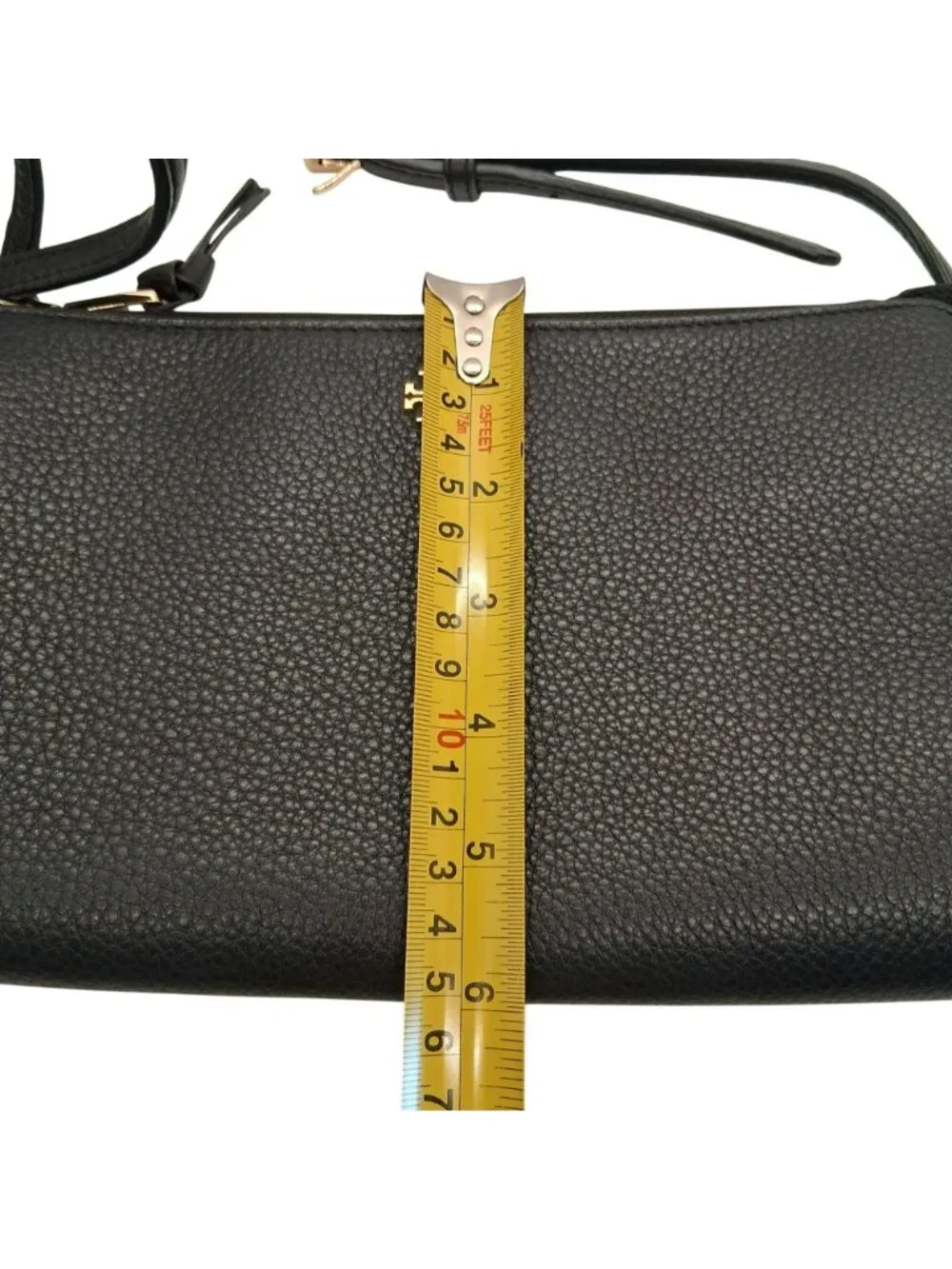Tory Burch Black Leather Crossbody Bag Gold Hardware Adjustable Strap 9